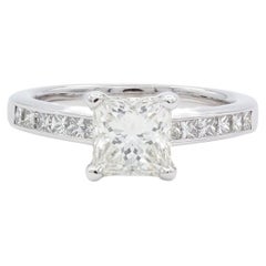 GIA Certified Princess Cut Diamond Solitaire Engagement Ring 1.29ctw J/SI2
