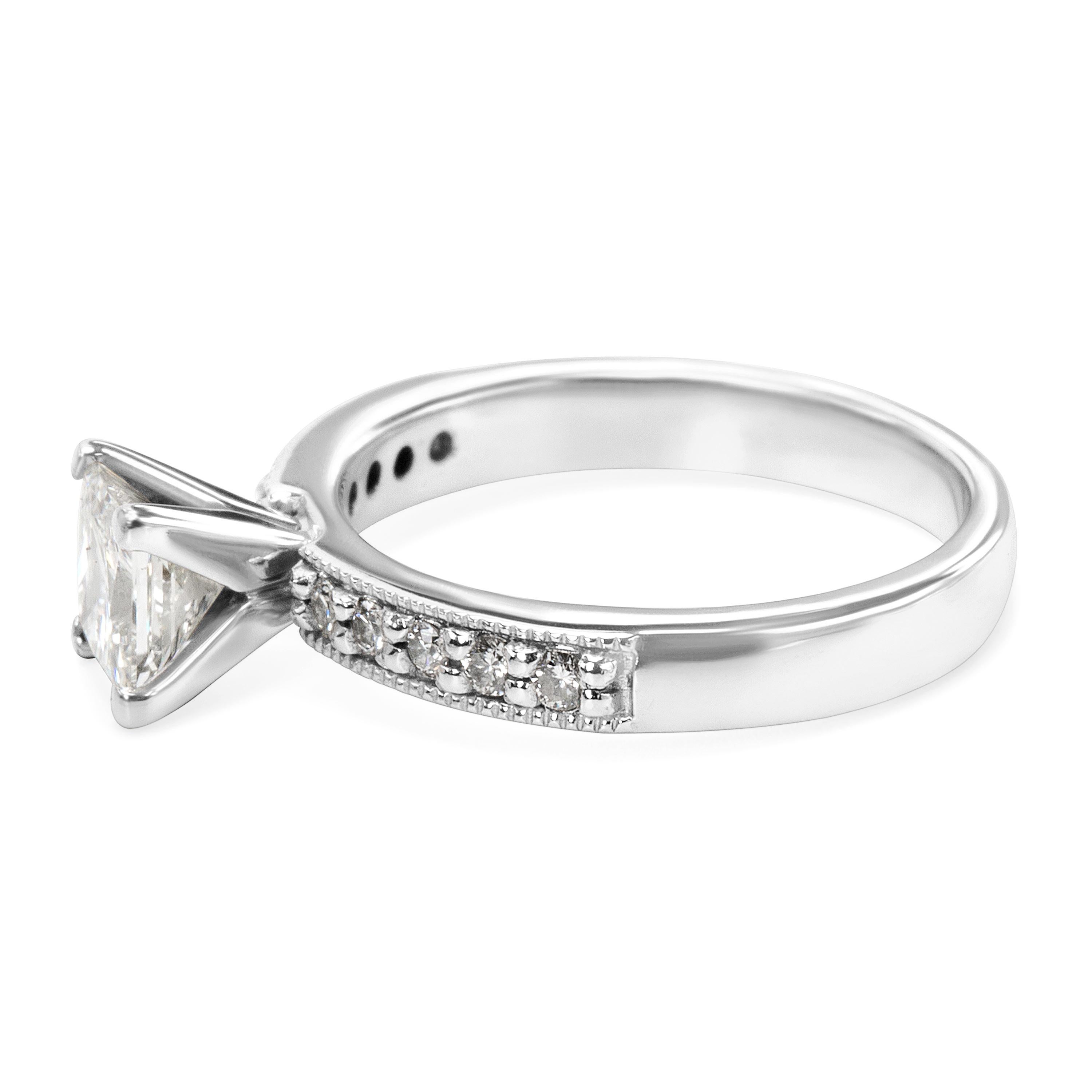 GIA Certified Princess Diamond Engagement Ring in Platinum 1.12 Carat Ring 1