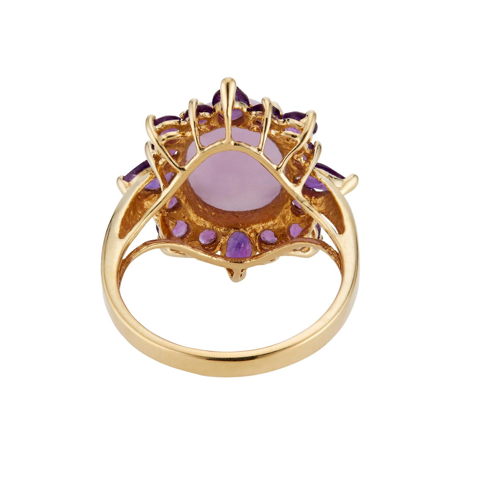Bague de fiançailles en or avec halo de grenats, jadéite violette et jade certifiée GIA  Bon état - En vente à Stamford, CT
