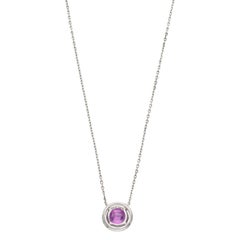 GIA Certified Purplish Pink Sapphire Pendant with Diamonds