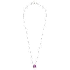 GIA Certified Purplish Pink Sapphire Pendant with Diamonds