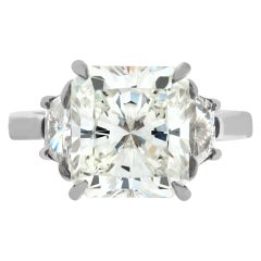 GIA Certified "Radiant" Cut 5.07 Carat Platinum Ring