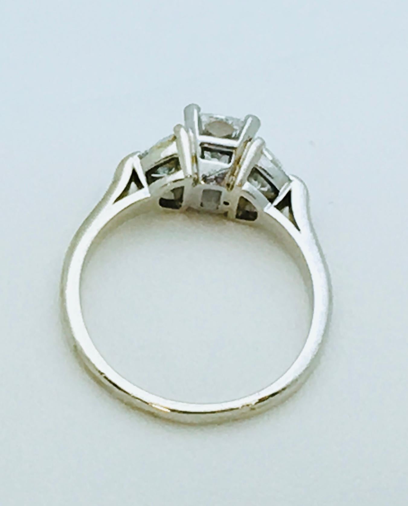 Women's GIA Certified Radiant Cut Diamond 1.22 Carat with Half Moon Side Diamonds For Sale