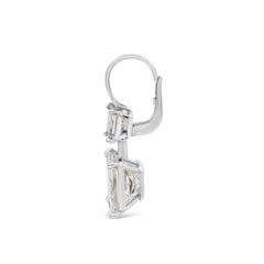 GIA Certified 12.16 Carats Total Radiant Cut Diamond Drop Earrings in Platinum