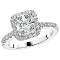 GIA Certified Radiant Cut Diamond Engagement 950 Platinum Ring