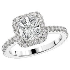 GIA Certified Radiant Cut Diamond Engagement 950 Platinum Ring