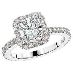 GIA Certified Radiant Cut Diamond Engagement 950 Platinum Ring