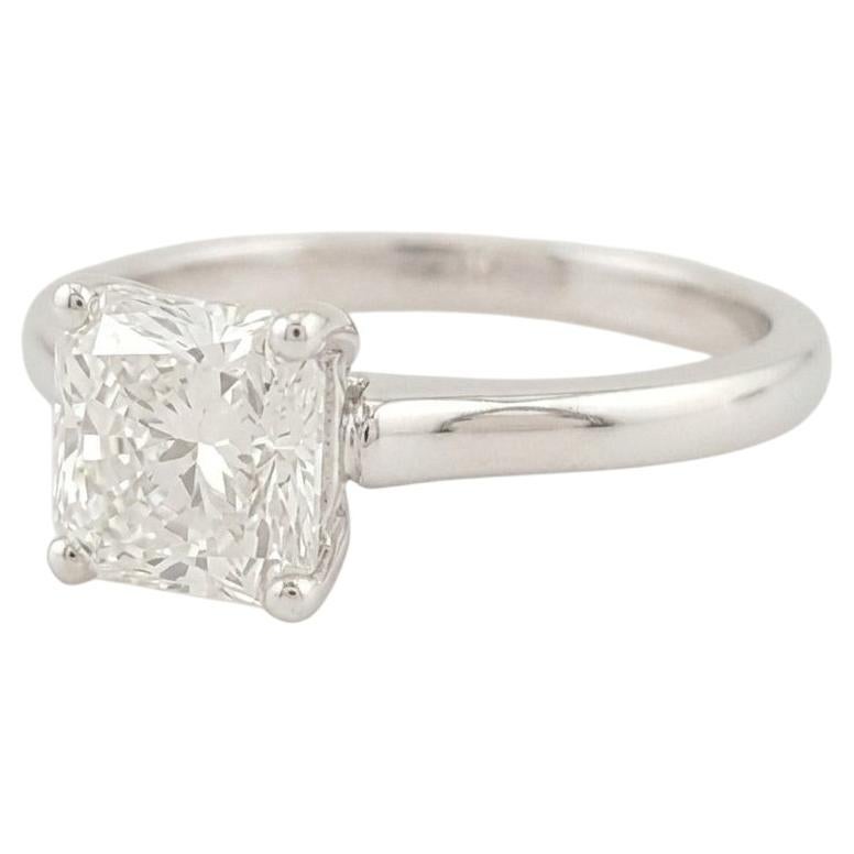 GIA Certified Radiant Cut Diamond Engagement Ring in Platinum and White Gold