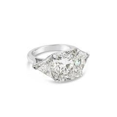 GIA Certified 9.06 Carats Radiant Cut Diamond Three-Stone Engagement Ring