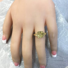 Roman Malakov, Radiant Cut Yellow Diamond Three-Stone Engagement Ring