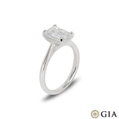 GIA Certified Rare Emerald Cut Type IIA Golconda Diamond Ring 2.01ct D/Flawless