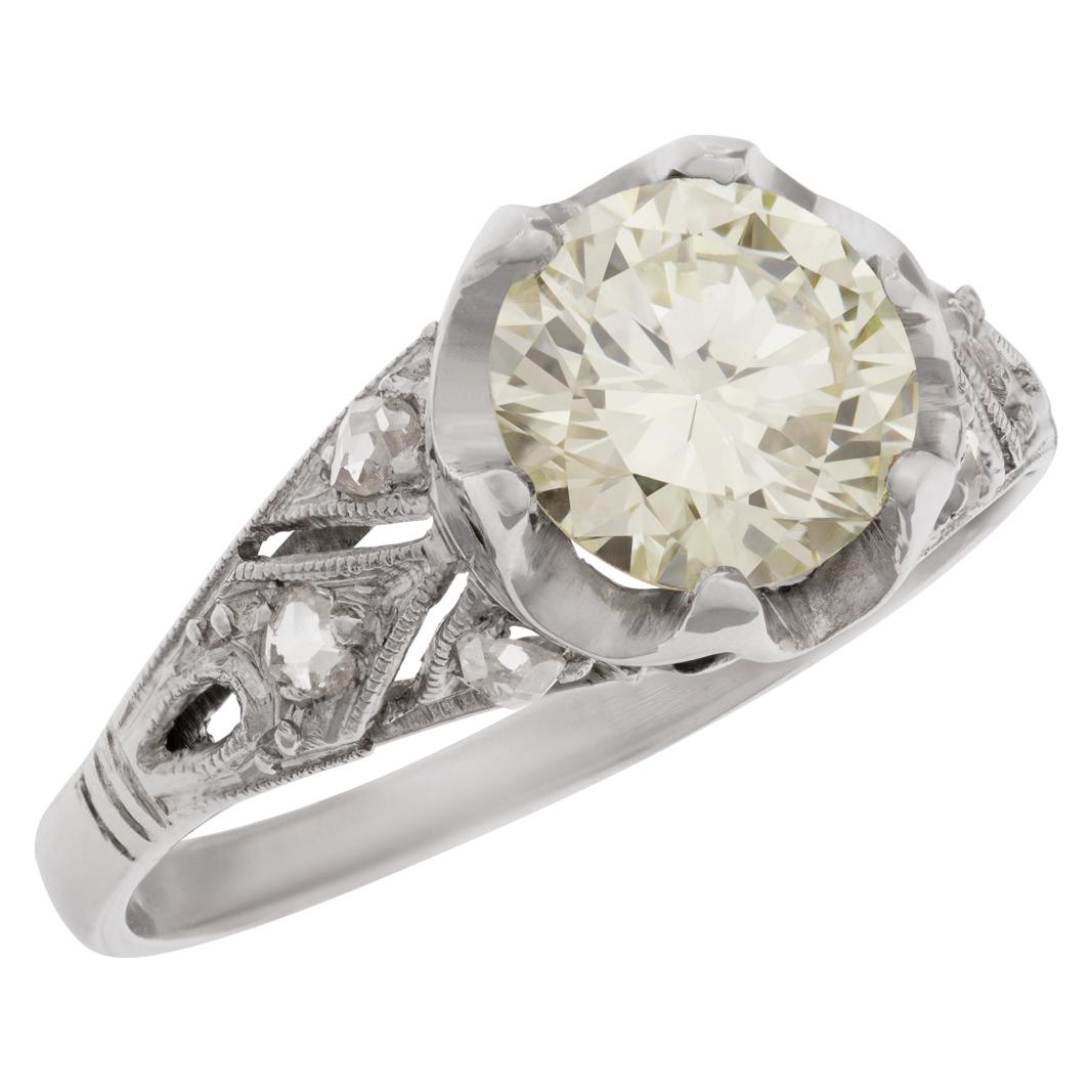Brilliant Cut GIA Certified Rectangular Modifed Diamond Ring Set in Platinum For Sale