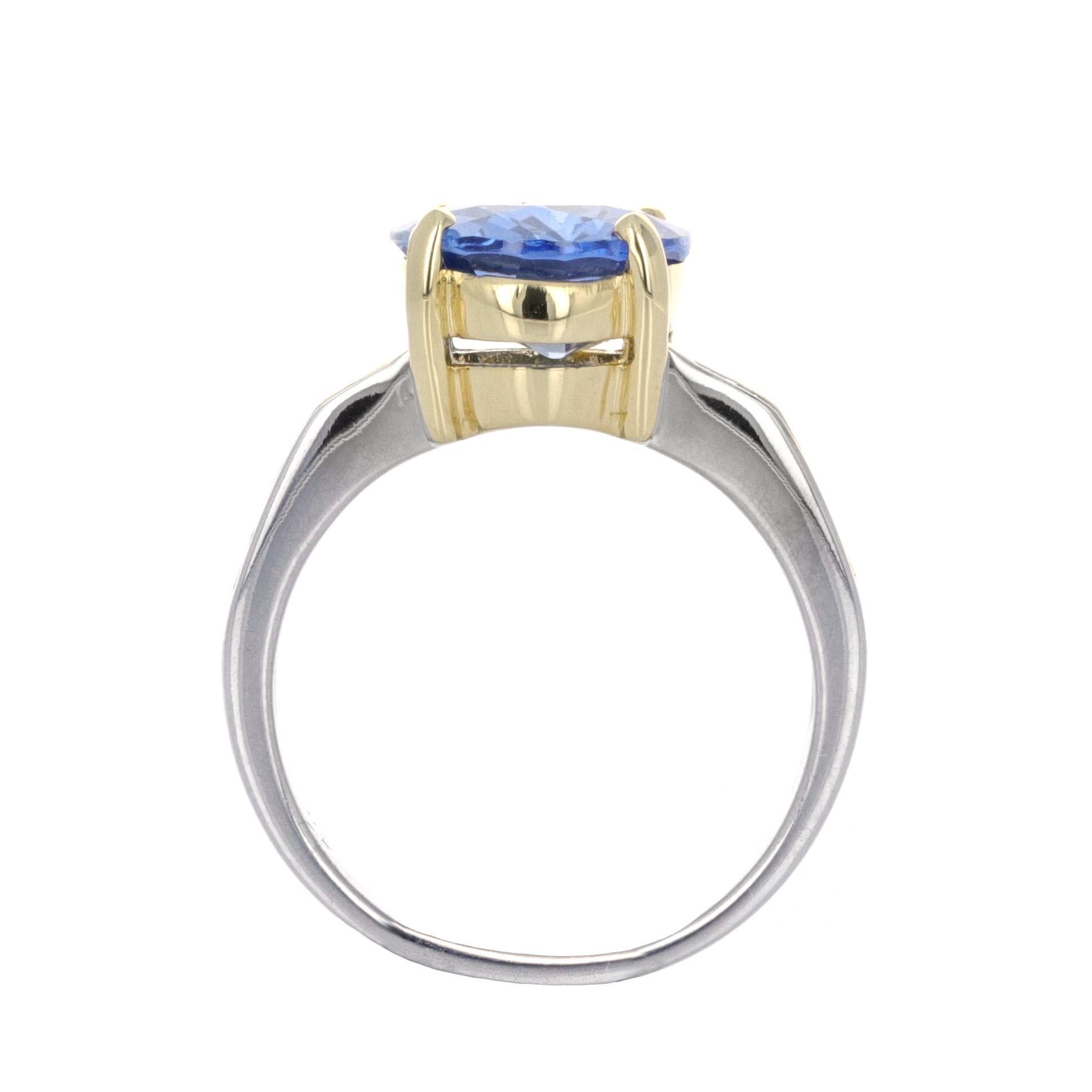 Retro GIA Certified 5.08 Carat Sapphire and Diamond Cocktail Ring For Sale