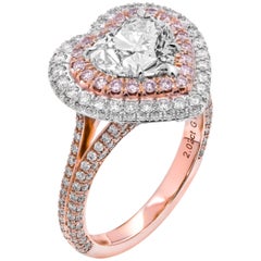GIA Certified Ring with 2.02 Carat Heart Shape VVS2 Diamond Ring