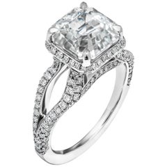 Anillo certificado GIA con zafiro blanco de 4,78 quilates