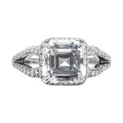 GIA Certified Ring with 4.78 Carat White Sapphire