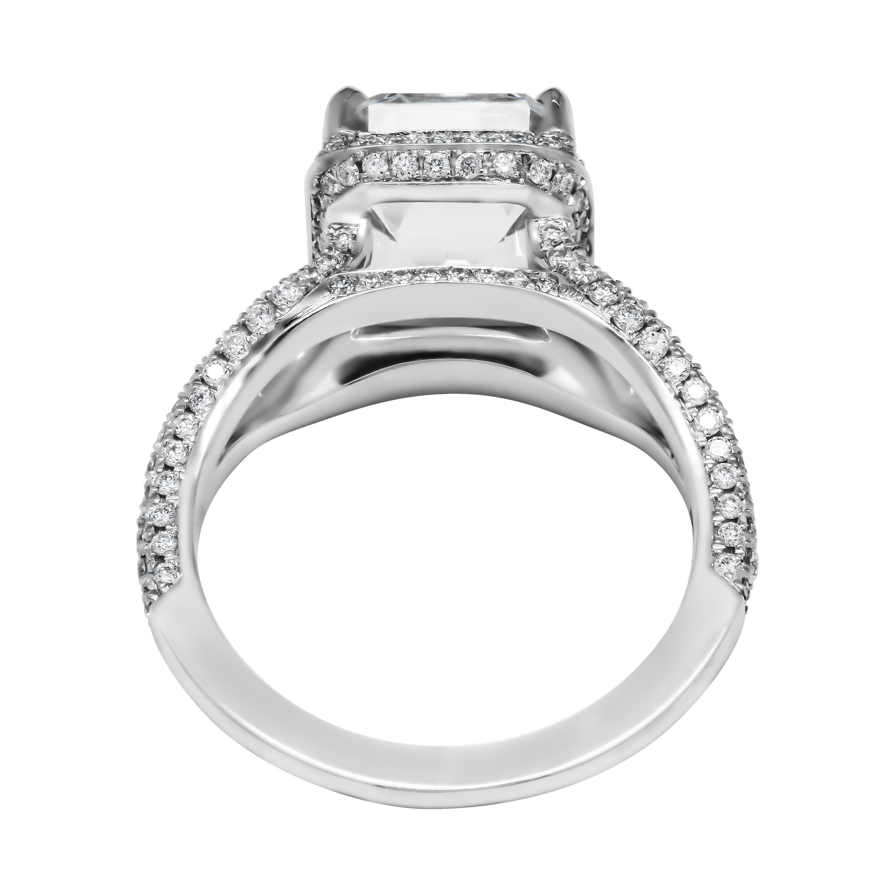 GIA-zertifizierter Ring mit 4,78 Karat weißem Saphir (Moderne) im Angebot