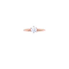 GIA Certified Rose Gold Ring with 0.50 Carat Diamond