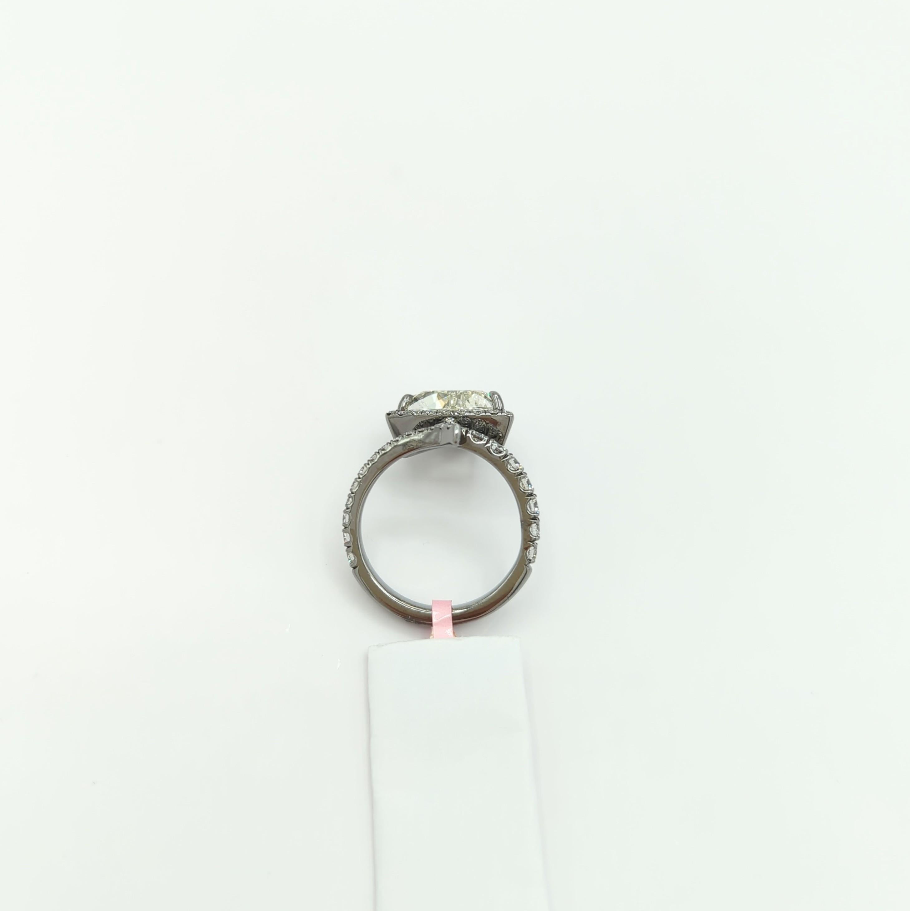 GIA Certified Rosecut Trillion Diamond Snake Ring  For Sale 5
