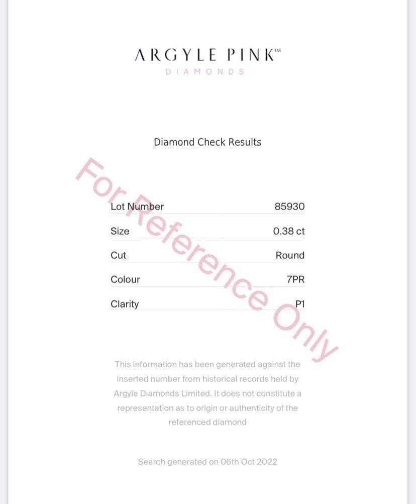 Round Cut GIA Certified Round 0.38 Carat Natural Loose Argyle Fancy Purplish Pink Diamond For Sale
