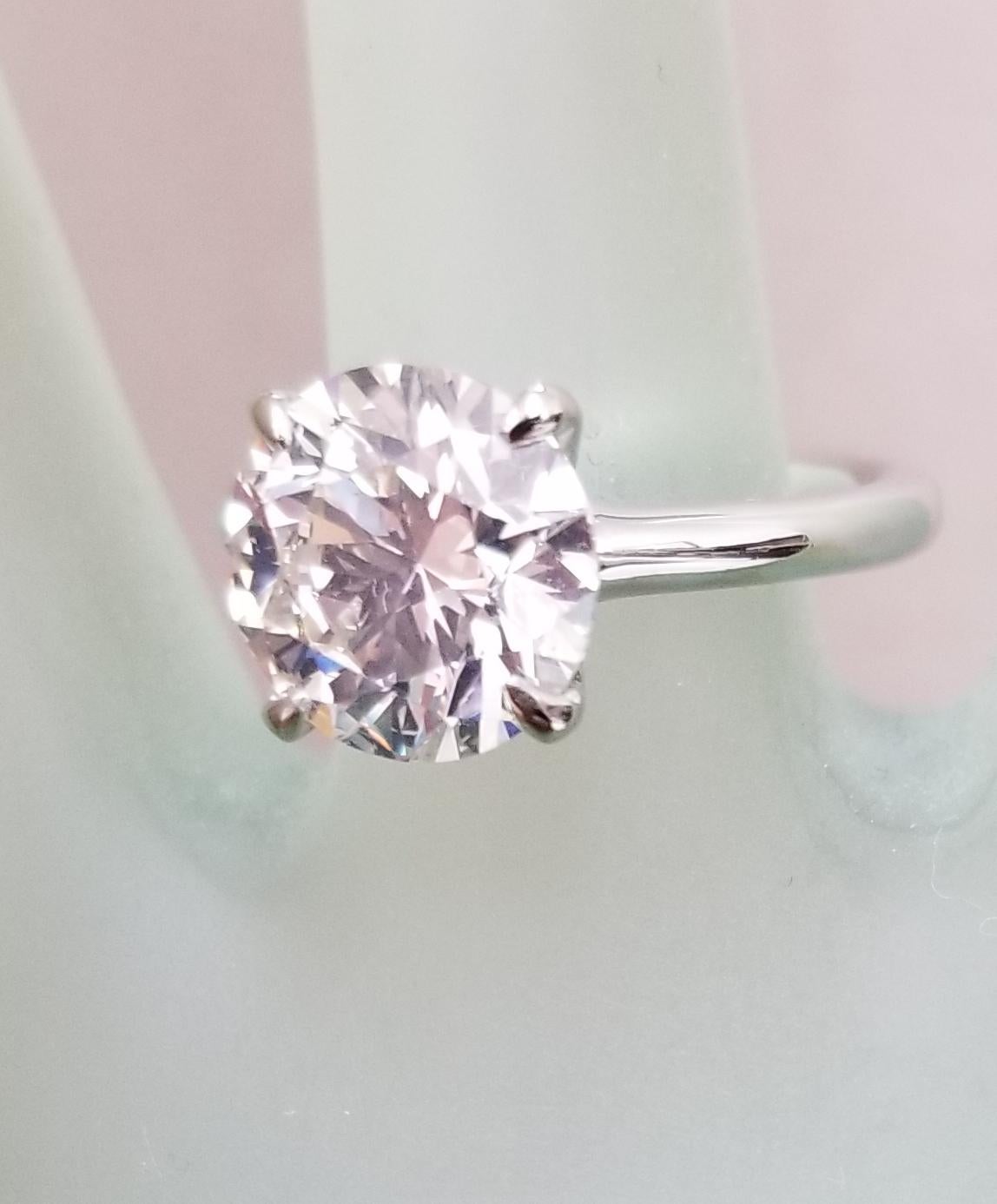 GIA Certified Round 3.60 Carat K SI1 Solitaire 2