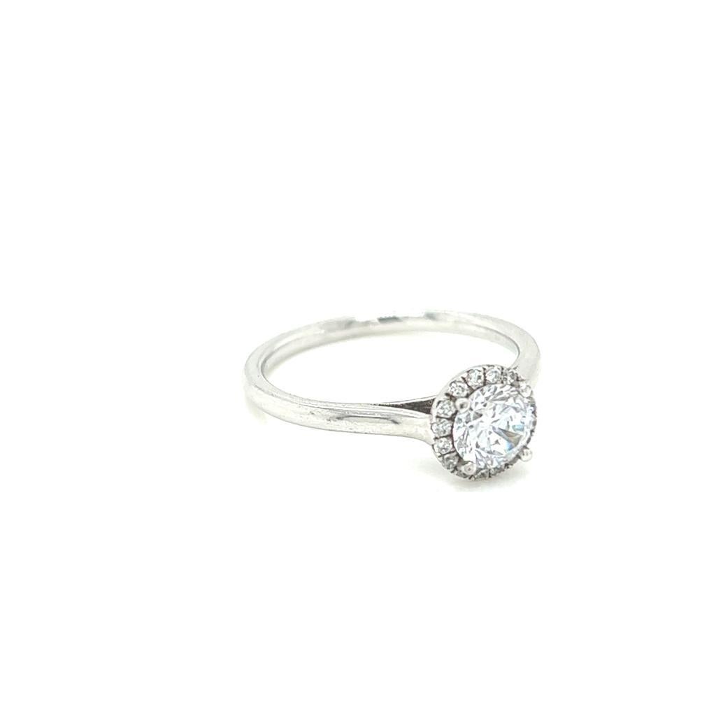 For Sale:  GIA Certified Round Brilliant 0.5 Carat Diamond Ring in Platinum 2