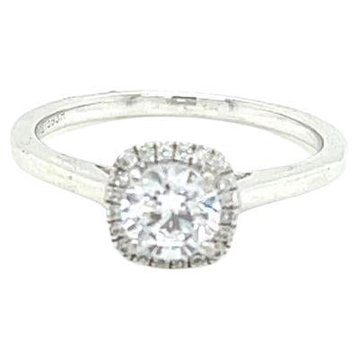 For Sale:  GIA Certified Round Brilliant 0.5 Carat Diamond Ring in Platinum