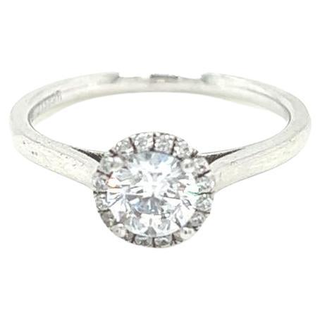 For Sale:  GIA Certified Round Brilliant 0.5 Carat Diamond Ring in Platinum