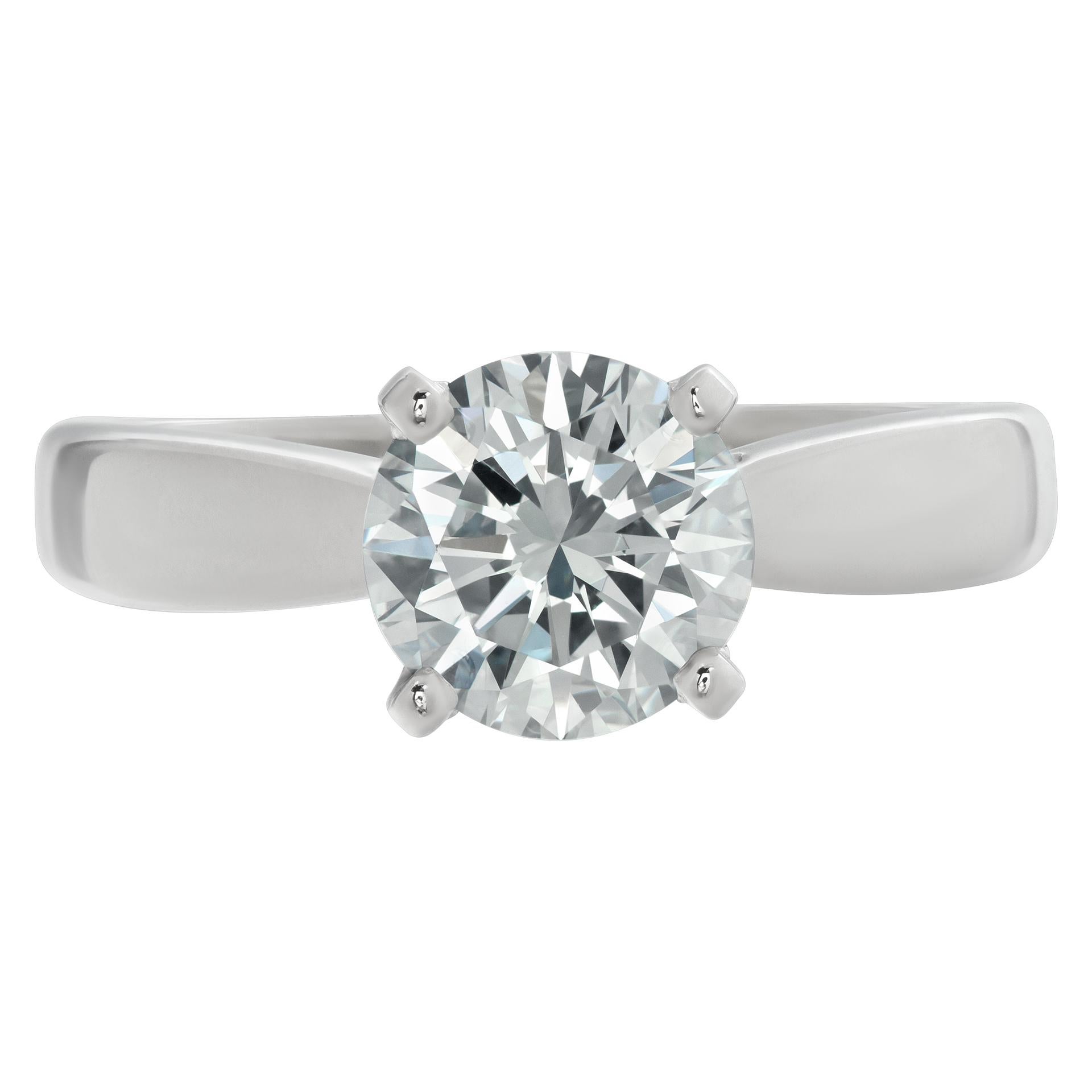 GIA certified round brilliant cut 1.78 carat diamond (I color, VS1 clarity, Excellent cut, Excellent polish, Excellent symmetry) ring set in classic 4 prong platinum setting. Size 7This GIA certified ring is currently size 7 and some items can be