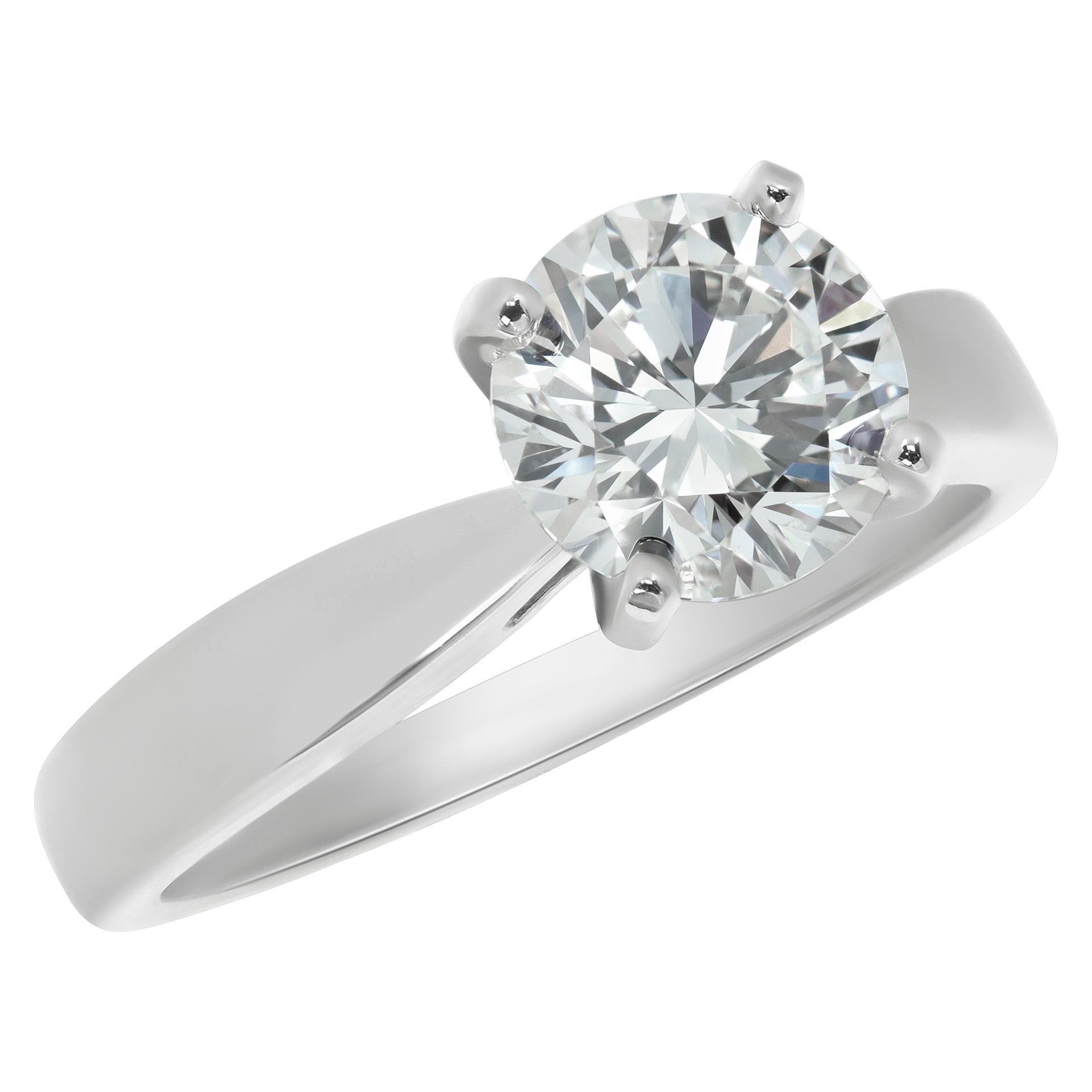 Brilliant Cut GIA certified round brilliant cut 1.78 carat diamond (I color, VS1 clarity) ring For Sale