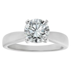 Vintage GIA certified round brilliant cut 1.78 carat diamond (I color, VS1 clarity) ring