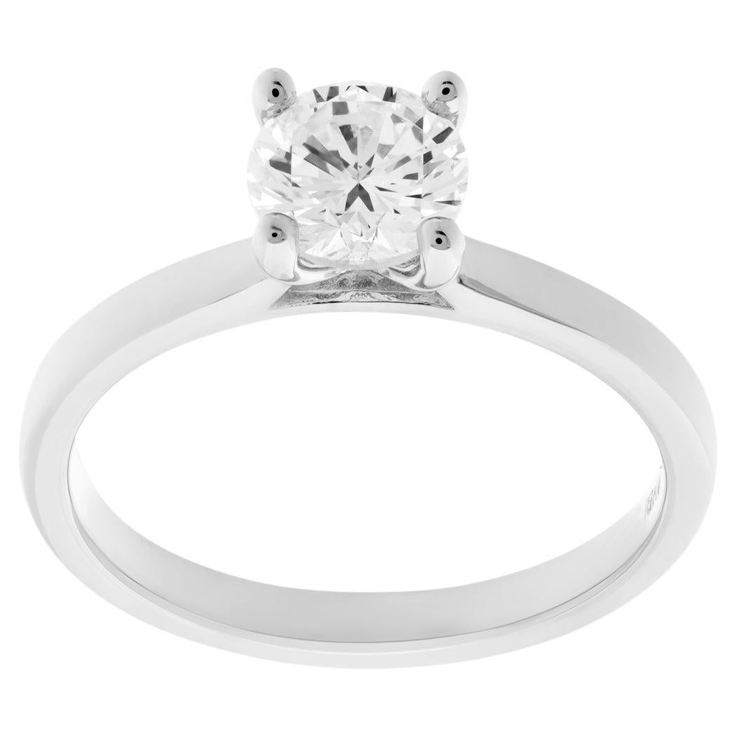Ring, GIA zertifizierter runder Diamant im Brillantschliff 1 Karat, Farbe J, Reinheit VS1