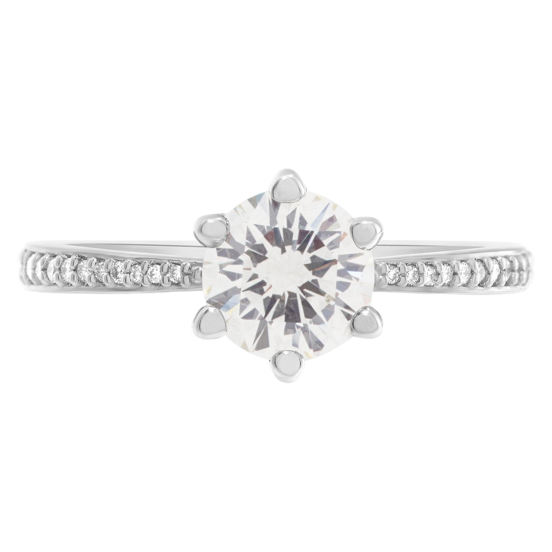 GIA-zertifizierter runder Diamant im Brillantschliff 1,12 Karat Ring, Farbe M, Reinheit VS1 Damen im Angebot