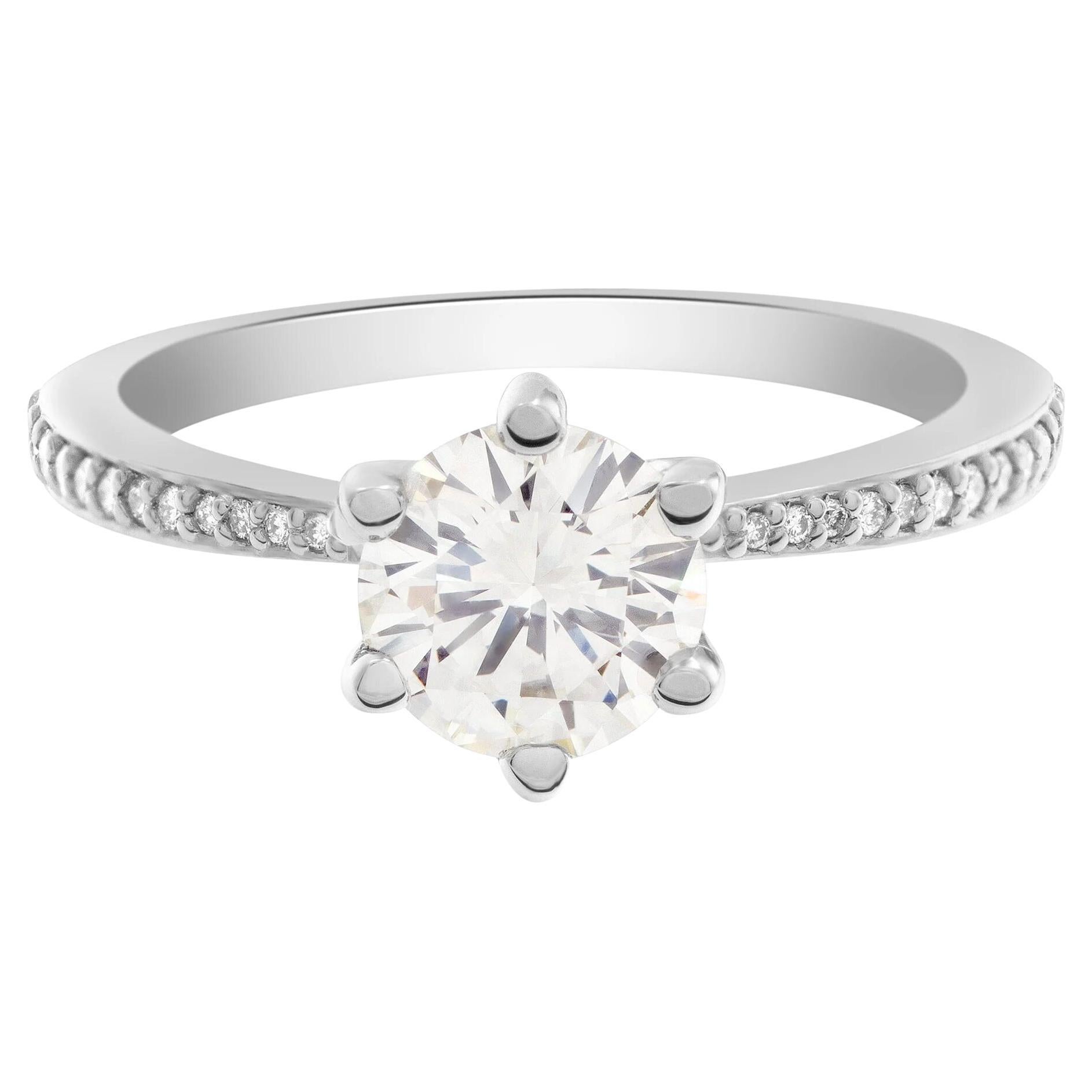 GIA-zertifizierter runder Diamant im Brillantschliff 1,12 Karat Ring, Farbe M, Reinheit VS1 im Angebot