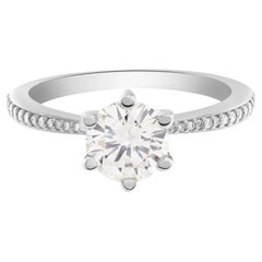 Vintage GIA Certified Round Brilliant Cut Diamond 1.12 Carat Ring, 'M Color, VS1 Clarity'