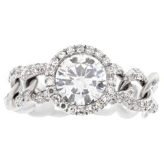GIA-zertifizierter runder Diamant im Brillantschliff 1,17 Karat ''E Farbe, VS2 Reinheit'' Ring