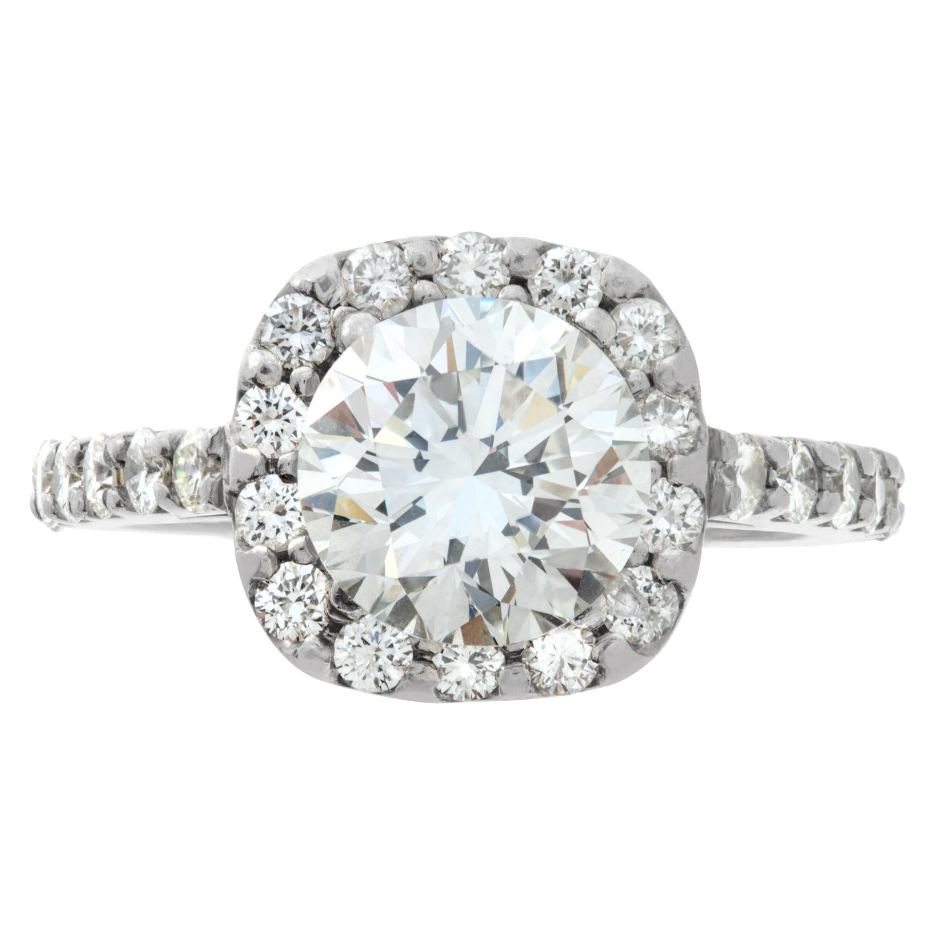 GIA certified round brilliant cut diamond 2.03 carat ( I color, SI1 clarity) ring set in platrinum 