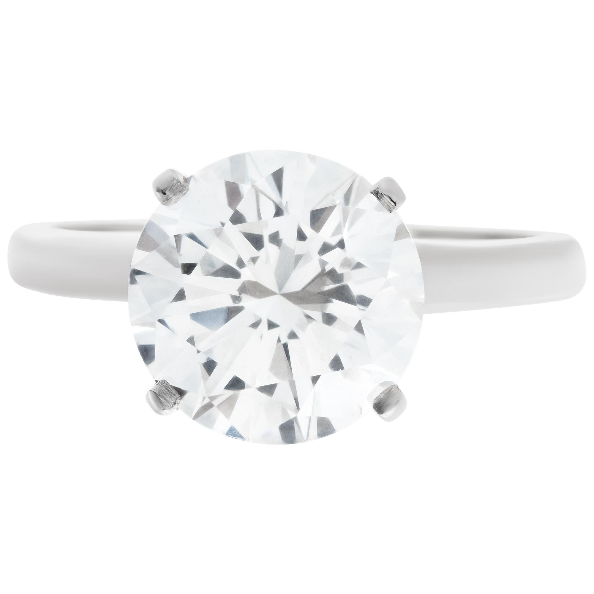 GIA certified round brilliant cut diamond 3.02 carat (L color, Internally Flawless clarity)  solitaire ring set in platinum ring. Size 4.50This GIA certified ring is currently size 4.5 and some items can be sized up or down, please ask! It weighs