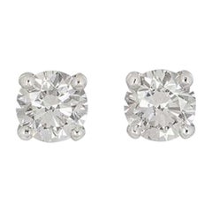 GIA Certified Round Brilliant Cut Diamond Earrings 1.18ct tcw H/VS1/VS2