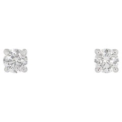 GIA Certified Round Brilliant Cut Diamond Earrings 1.20 Carat