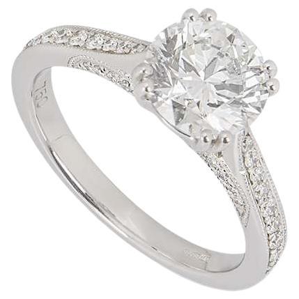 GIA Certified Round Brilliant Cut Diamond Engagement Ring 1.70 Carat F/VS1