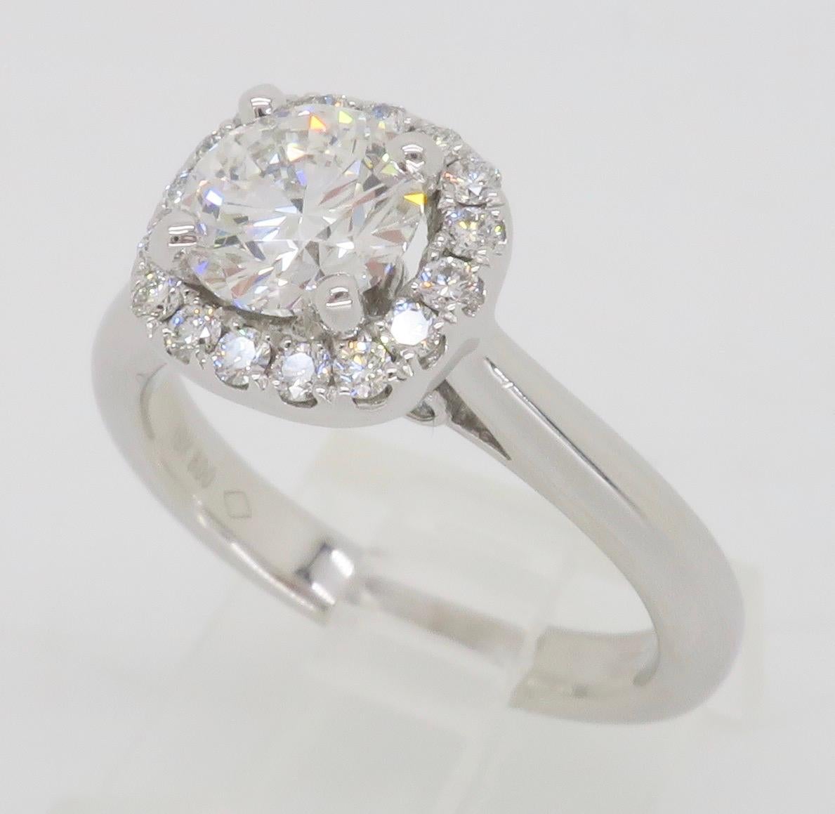 GIA Certified Round Brilliant Cut Diamond in a Stunning Scott Kay Halo Setting  For Sale 5