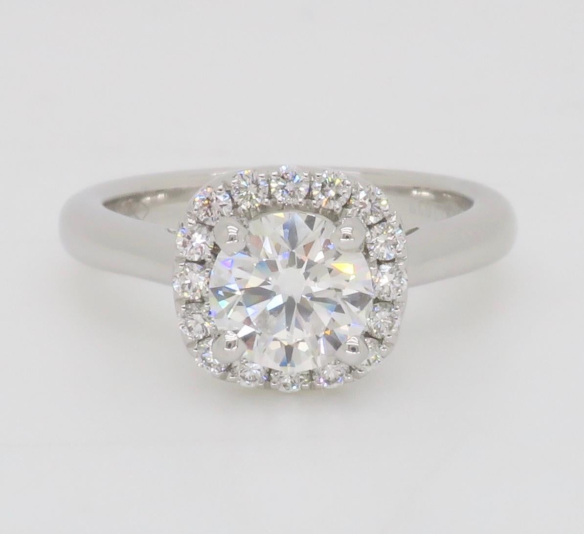 GIA Certified Round Brilliant Cut Diamond in a Stunning Scott Kay Halo Setting  For Sale 8
