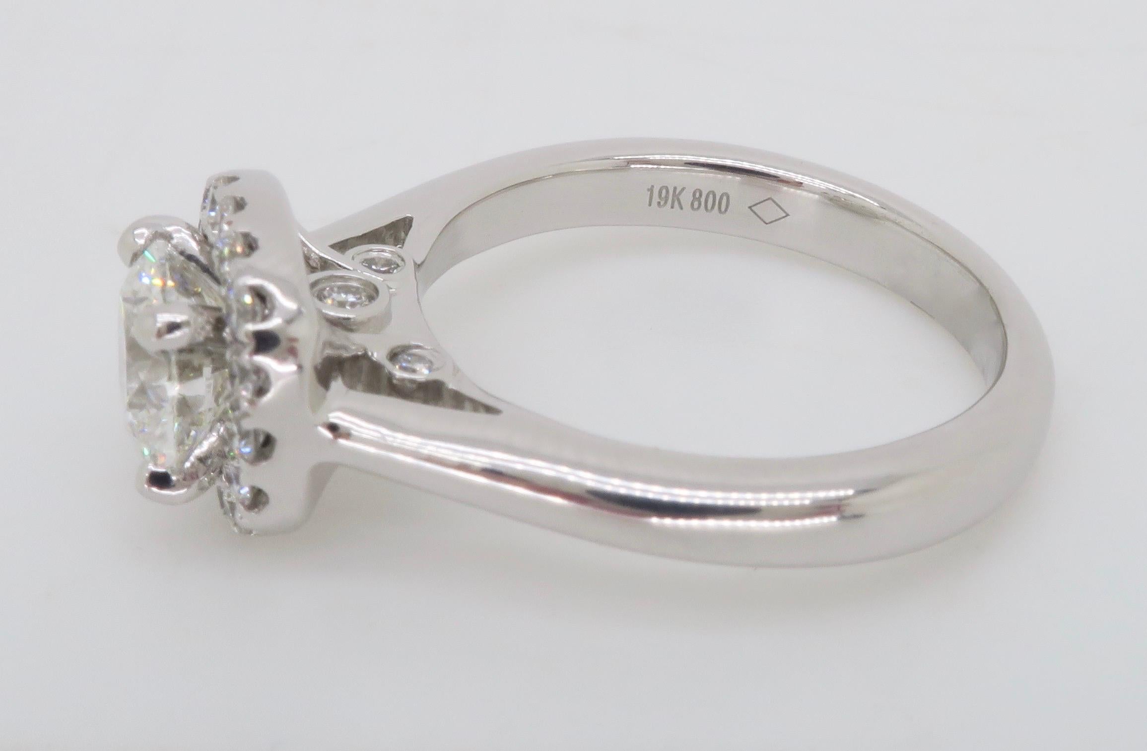GIA Certified Round Brilliant Cut Diamond in a Stunning Scott Kay Halo Setting  For Sale 9