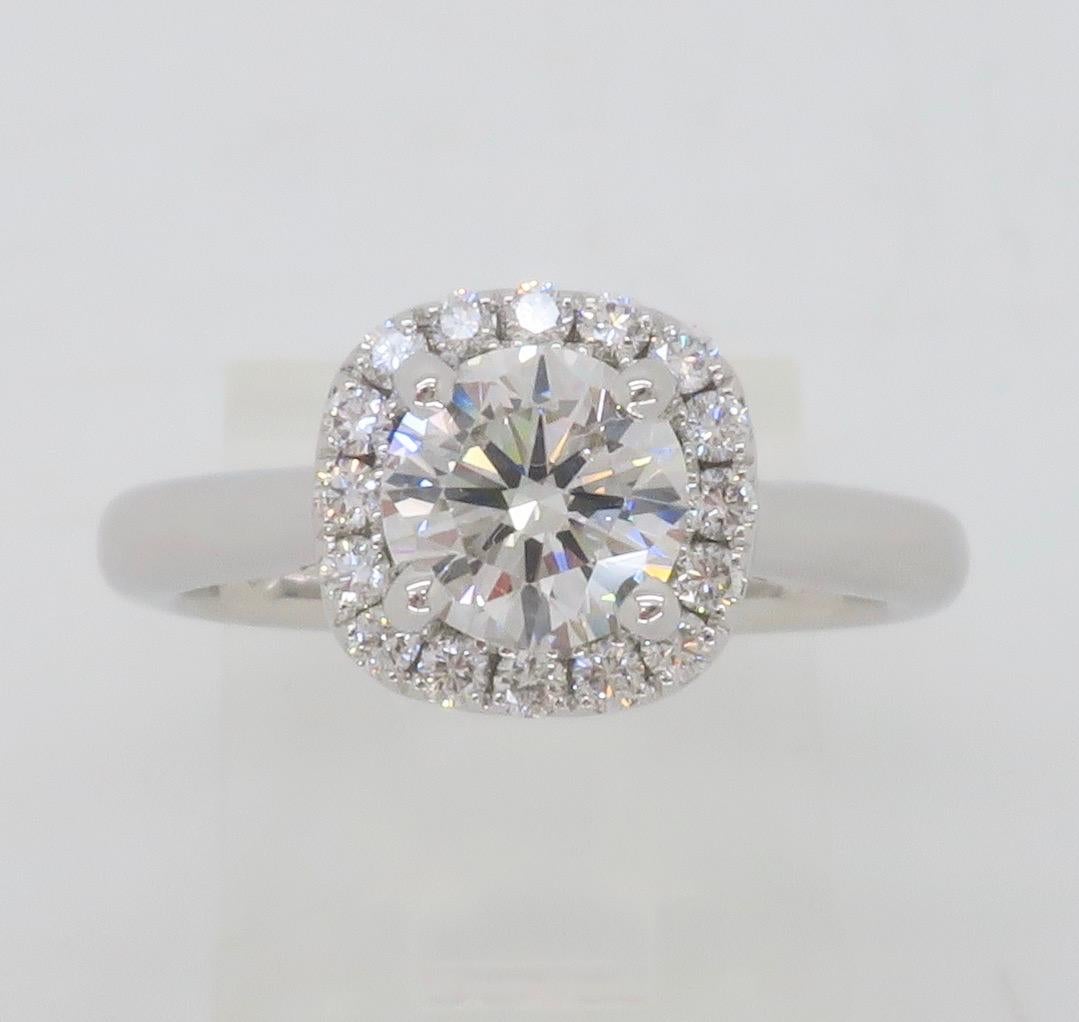 GIA Certified Round Brilliant Cut Diamond in a Stunning Scott Kay Halo Setting  For Sale 3