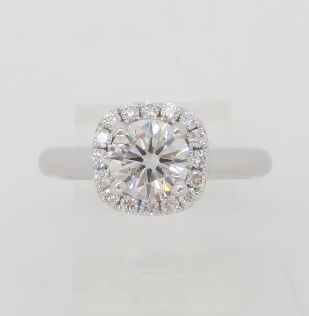 GIA Certified Round Brilliant Cut Diamond in a Stunning Scott Kay Halo Setting  For Sale 4