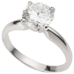 GIA Certified Round Brilliant Cut Diamond Ring 1.55 Carat D Colour