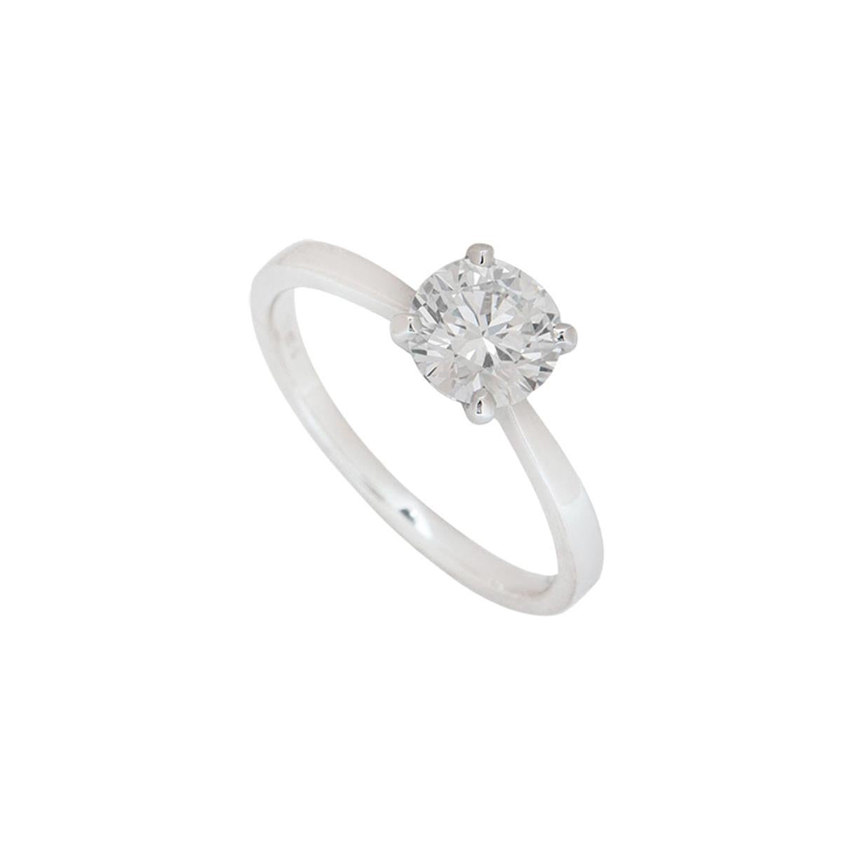 GIA Certified Round Brilliant Cut Diamond Solitaire Engagement Ring 1.04 Carat