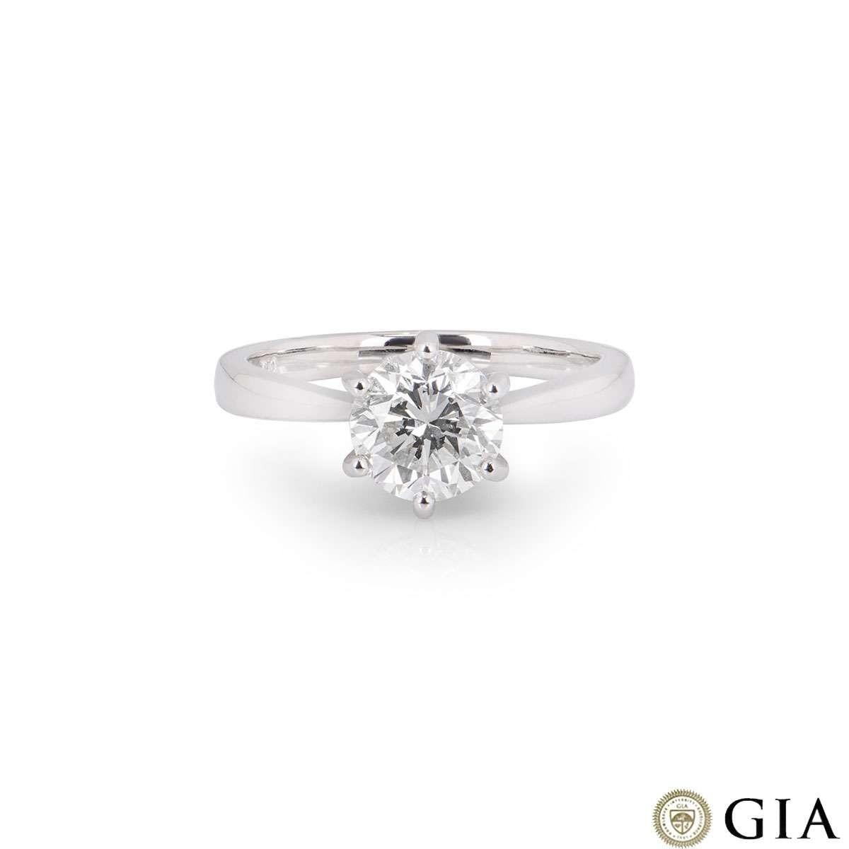 Round Cut GIA Certified Round Brilliant Cut Diamond Solitaire Engagement Ring 1.55 Carat