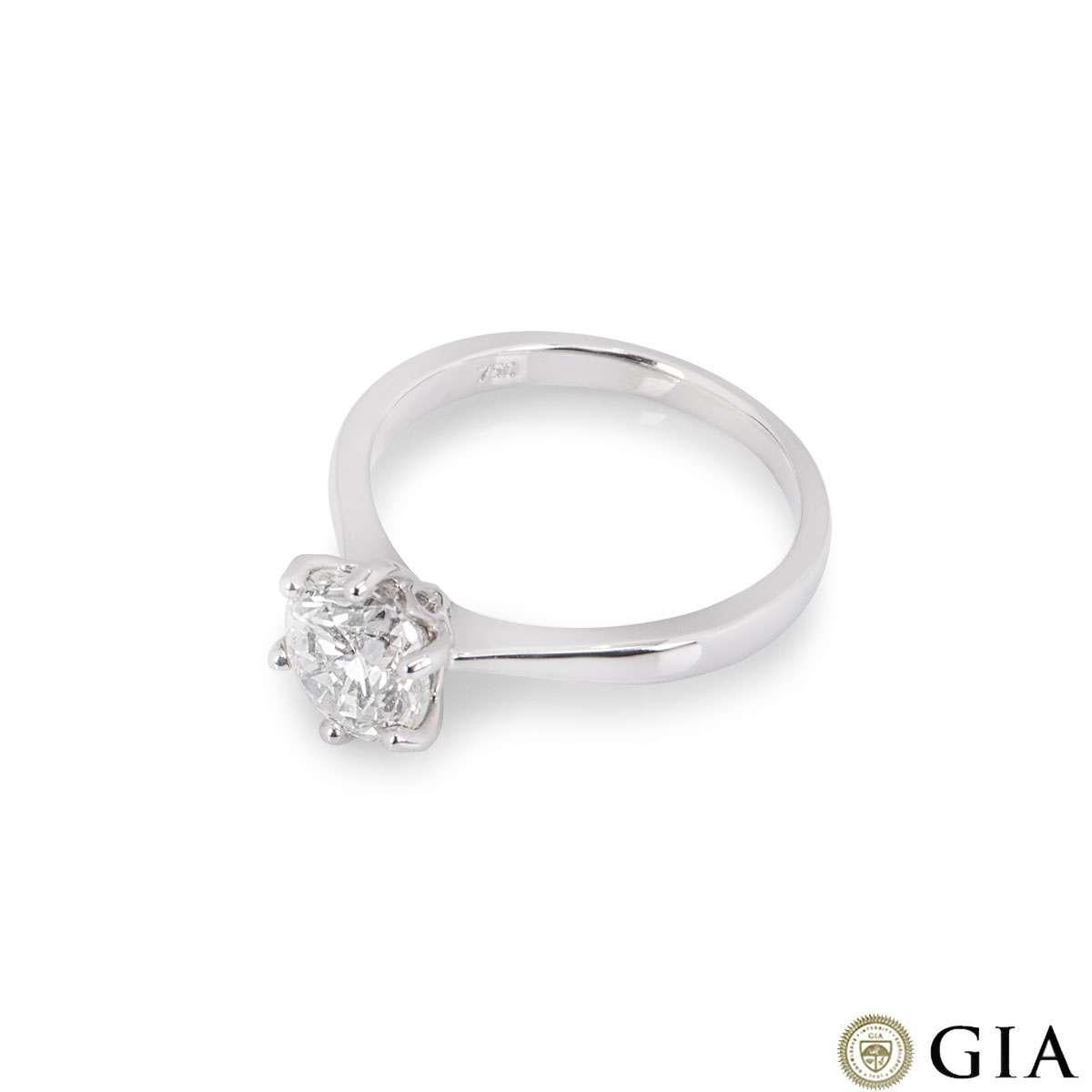 GIA Certified Round Brilliant Cut Diamond Solitaire Engagement Ring 1.55 Carat In Excellent Condition In London, GB